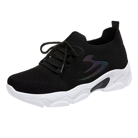 XIMIN Unisex Mesh Athletic Sneakers - Lightweight Breathable Tennis Shoes for Workouts Errands Urban Walking Travel and Casual Daily Wear (Black, 6)
