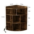 thumbnail image 2 of VECELO Corner Cabinet Storage with USB Ports and Outlets, Wooden Cubby Bookshelf for Small Space, Adjustable Shelves Corner Cube Toy Storage for Playroom, Bedroom, Living Room, Brown, 2 of 12