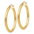 thumbnail image 2 of 14K Yellow Gold Earring Hoop Women'S 35 mm Polished 3Mm Lightweight Tube Earrings, 2 of 4