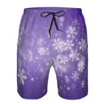 thumbnail image 3 of Fuzoiu Snowfall Sky White Purple Print Men's Beach Shorts,Men's Swim Trunks,Quick Dry Board Shorts with Pockets,Men's Bathing Suits for Surfing, Running, and Casual Wear-XX-Large, 3 of 6