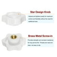 thumbnail image 4 of Uxcell 4 Pieces Star Knobs M8 Female Thread 38mm Head Non-Through Hole Clamping Handles Nuts White, 4 of 5