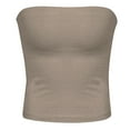 thumbnail image 5 of 2 Pack Tube Top Womens Tube Tops Strapless Crop Tops Basic Backless Sleeveless Bandeau Going Out Cute Summer Outfits Plus Size Tube Top L, 5 of 6