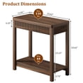 thumbnail image 5 of Aufeile End Table Set of 2, Narrow Fluted Boho Wood Side Table with Storage Shelf, Small Space Accent Table, Walnut, 5 of 8