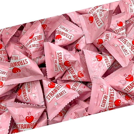 Strawberry Heart Candy,24 Individually Wrapped  Mini Pouches,  Valentine's  Party Favors