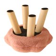 thumbnail image 3 of Small Foot Stool Cute Sunflower Soft Teddy Velvet High Resilience Wooden Footstools for Bedroom Living Room Sofa Pink, 3 of 5