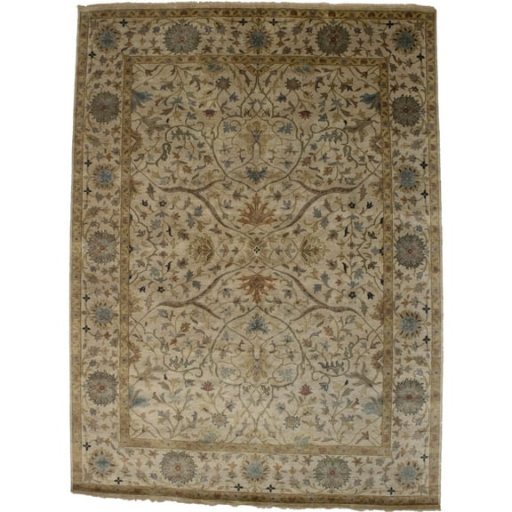 Beige Floral 10X14 Osh Chobi Peshawar Oriental Rug