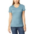 thumbnail image 2 of 32 Degrees Cool Women's Scoop Neck Breathable T-Shirt  L/Black/Heather Dust Teal, 2 of 2