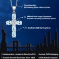 thumbnail image 2 of Gem Stone King 925 Sterling Silver Sky Blue Topaz and Lab Grown Diamond Cross Pendant Necklace for Women | 2.90 Cttw | Gemstone November Birthstone | Oval 6X4MM | With 18 inch Chain, 2 of 6