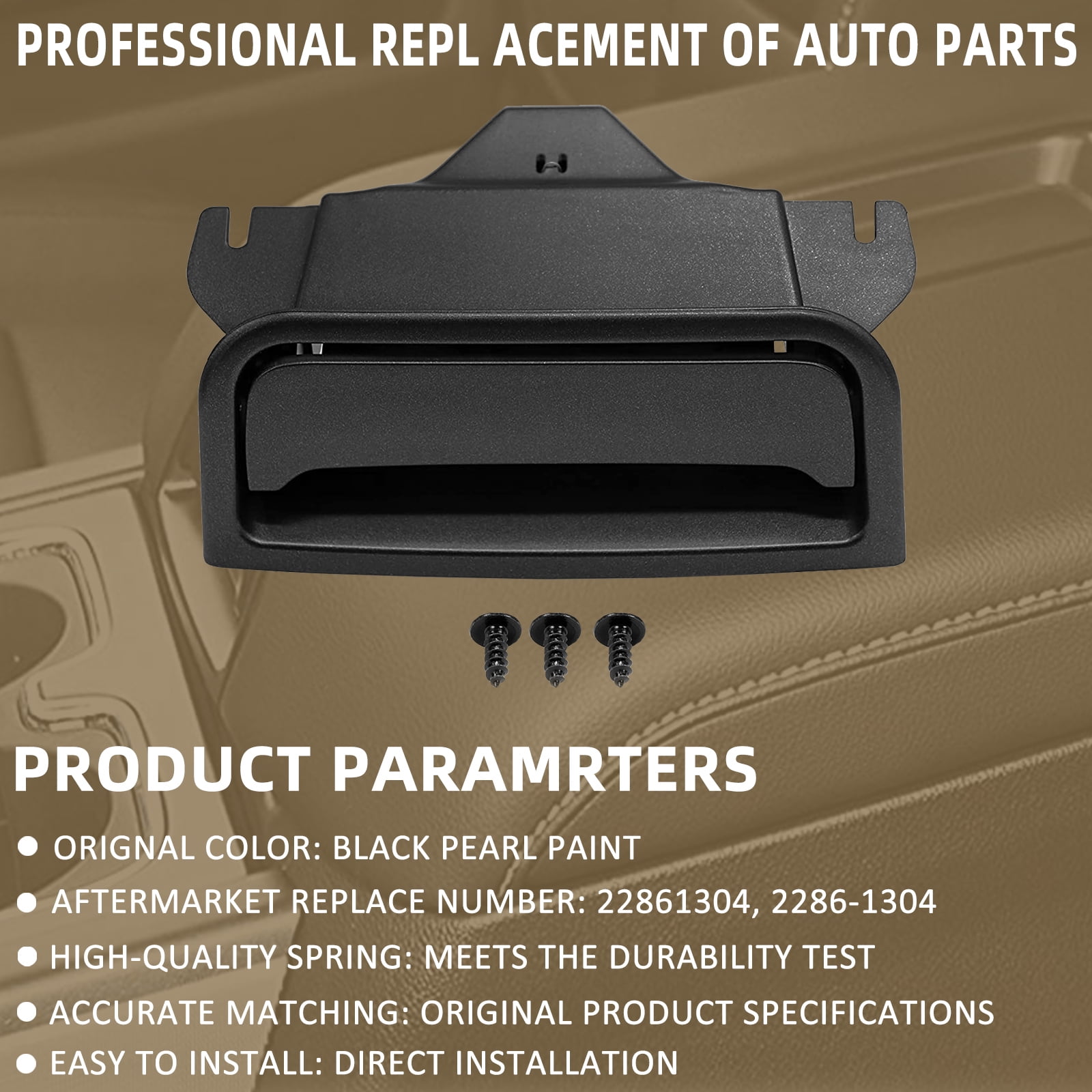 Loquet De Console Centrale Chromé Pour Chevy Silverado / Suburban / Tahoe & GMC Sierra / Yukon (2014-2020) – Remplace 22861304