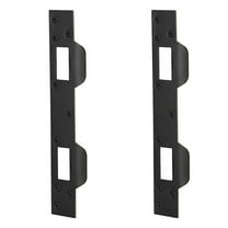 Door Strike Plate Double Holes, Heavy-Duty Latch Reinforcement Plate for Door Handle and Deadbolt (2Pcs, Black)