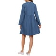 thumbnail image 3 of INSPIRE CHIC Women's Maternity Denim Dress Long Sleeves Cotton Button Down Fall Shirt Dresses 2XL Blue, 3 of 6
