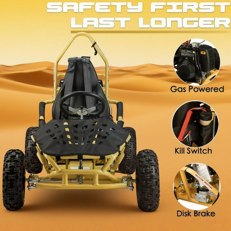 SYX MOTO GK-49A 50cc 4 Stroke Gasoline Go Kart for Teens, Kids