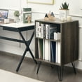 thumbnail image 2 of Costway Mueble para tocadiscos, armario tocadiscos con patas de metal, stand para tocadiscos con 5 compartimientos abiertos para álbumes, ideal para salón y dormitorio, 2 of 5