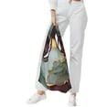 thumbnail image 4 of Shopping Bag 17.5×4.5×15in Crack Resistant Waterproof Super Large Capacity Reusable Extended Handle Can Be Carried Or One Shoulder Green And Brown Gold Marble, 4 of 8