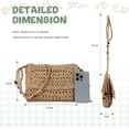 thumbnail image 2 of LHSHID Straw Clutch Purse for Women Envelope Wallet Straw Crossbody Shoulder Handbags Summer Beach Woven Bag, 2 of 6