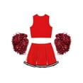 thumbnail image 6 of YIZYIF Cheer Leader Costume for Girls High School Cheerleading Uniforms Tank Top with Skirt Pompoms Outfit Set Red 8, 6 of 7