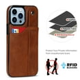 thumbnail image 6 of for iPhone 15 Pro Max Wallet Case with RFID Blocking Card Holder, Hand Wrist Strap Kickstand, Premium PU Leather Shockproof Anti-Scratch Heavy Duty Protection Back Cover Men Women, Brown, 6 of 7