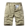 thumbnail image 4 of Men's Cotton Twill Cargo Shorts Classic Relaxed Fit Work Shorts with Muti Pockets Big & Tall Size M-3XL Khaki, 4 of 5