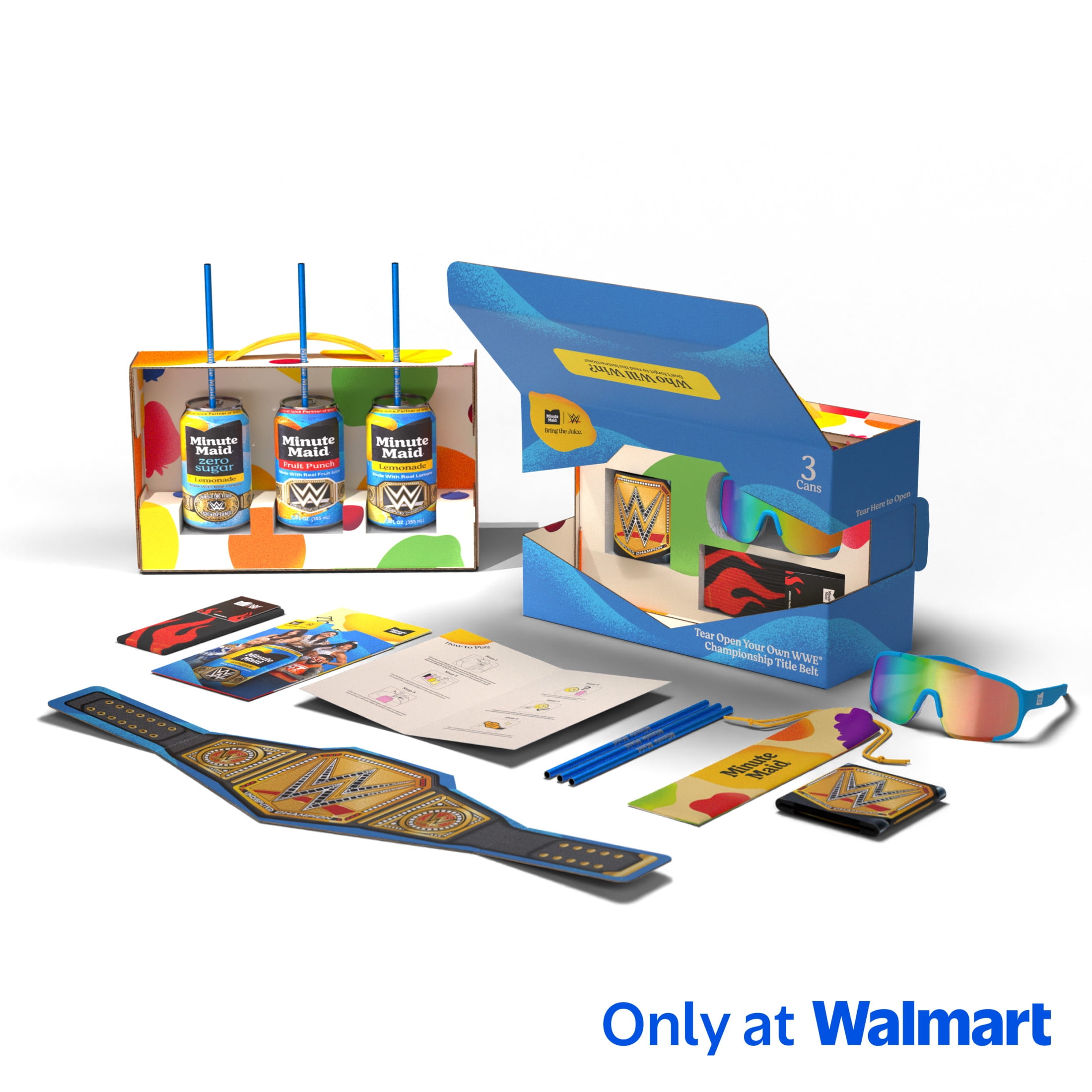 Minute Maid and WWE Exclusive Collector's Kit with 3 12 fluid oz cans and a Variety Assortment