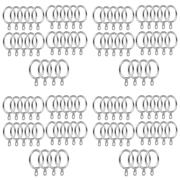 96 Pack Metal Curtain Rings, 30mm Internal Diameter Eyelets for Curtain Poles, Rods and Drapery, Silver