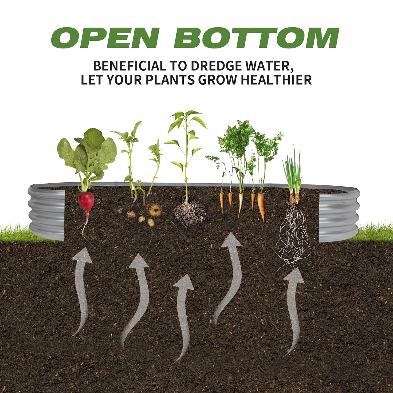 MaiWa Rust-Resistant Heavy Duty Steel Raised Garden Bed, 4x2x1ft Oval Metal Planter Box, Easy Assembly for Outdoor Vegetable, Flower, Herb Gardening