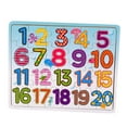 thumbnail image 1 of HILABEE Shape Matching Puzzle Busy Board Puzzles Activities Wooden Sorting Blocks Numbers, 1 of 6
