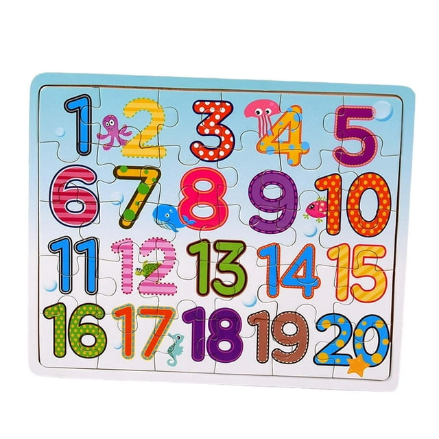 HILABEE Shape Matching Puzzle Busy Board Puzzles Activities Wooden Sorting Blocks Numbers
