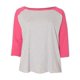 thumbnail image 1 of LAT Curvy Collection - Camiseta de béisbol de manga tres cuartos para mujer, vintage LAT 3830, 1 of 1