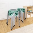 thumbnail image 6 of ECR4Kids Daisy Stackable Stool with Glides Seating Set, Flexible Seating, Seafoam, 8-Piece, 6 of 9