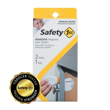 Safety 1ˢᵗ Adhesive Magnetic Lock System - 2 Locks and 1 Key, White
