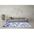 thumbnail image 3 of Ahgly Company Machine Washable Indoor Square Abstract Blue Modern Area Rugs, 7' Square, 3 of 4