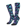 thumbnail image 2 of Bingfone Compression Socks for Women and Men Long Socks for Running Athletic Cycling Nurse-Skull flower cute, 2 of 8