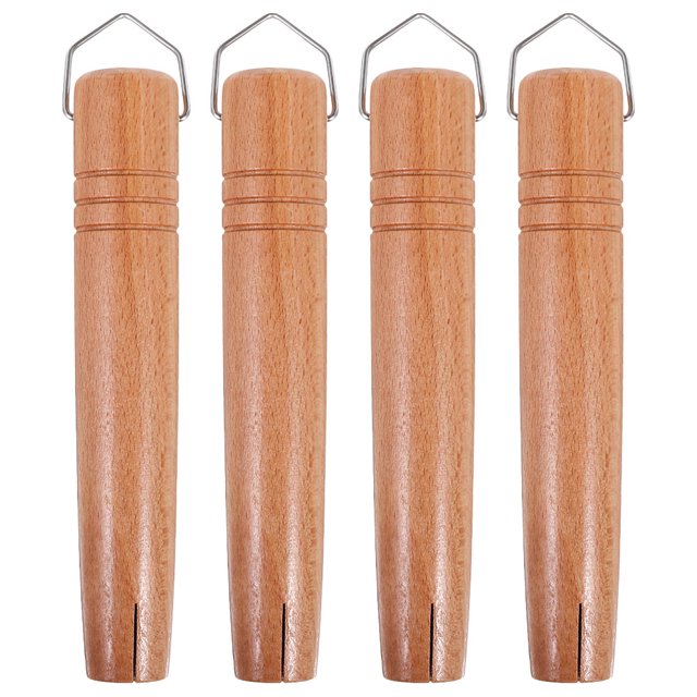 Shisuyan 4pcs Wooden Pan Handle Replacement Long Handle For Milk Pan Japanese Style Cooking Pot Wood Grip For Kitchen Cookware