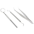 thumbnail image 3 of 3 unids/set herramienta Dental de acero inoxidable, pinzas para sonda de espejo bucal, Kit de higiene para limpieza de dientes, 3 of 8