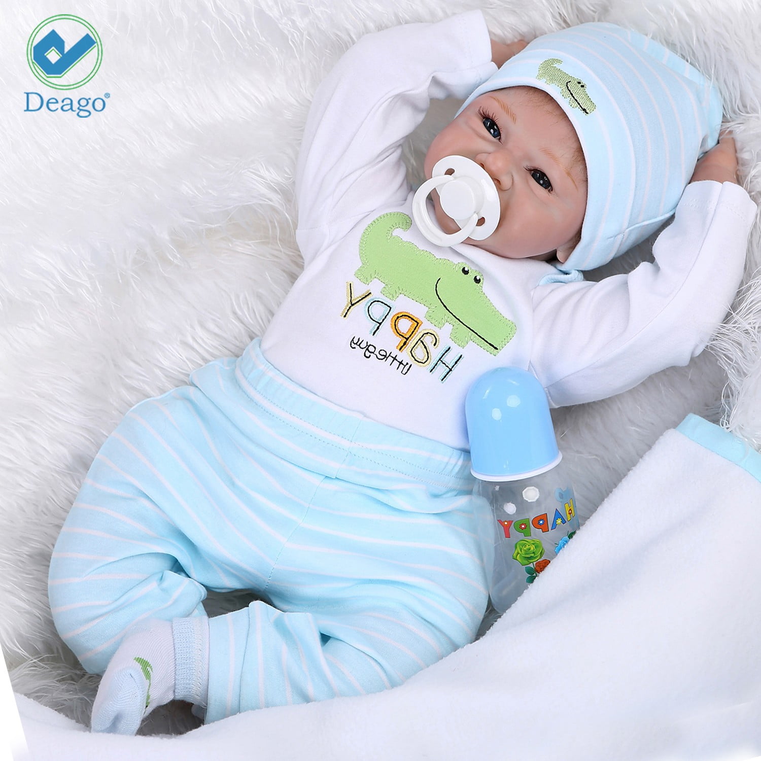 Baby Doll That Look Real Lifelike 15" Boy Weighted Doll Realistic Vinyl Body Toy 