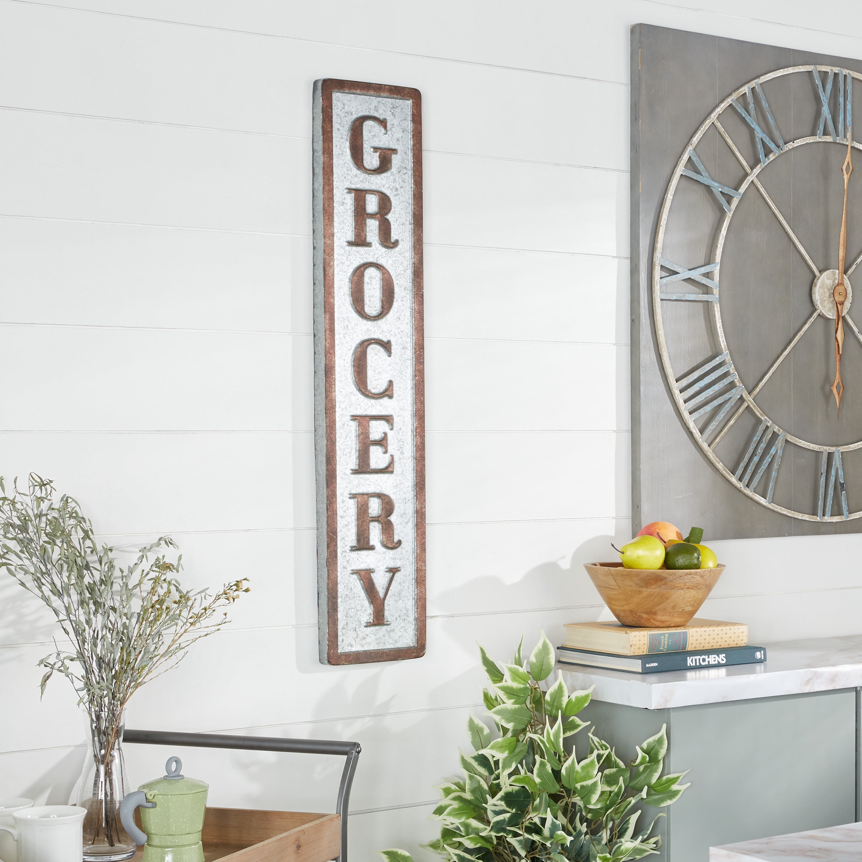 DecMode Indoor Brown Metal Farmhouse Sign Wall Decor