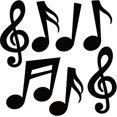 thumbnail image 1 of 1000 Pieces Music Notes Cutouts Musical Notes Silhouette For Music Concert Theme Party, 1 of 1