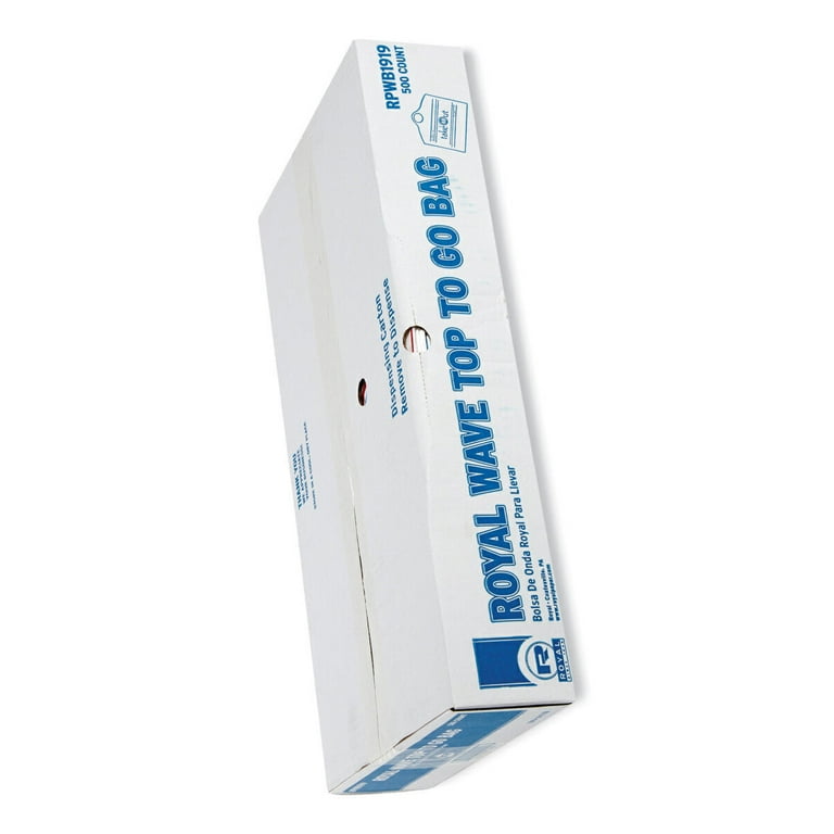 Wave Top To-Go Bags, 19 x 9.5 x 19, White with Red Print, 500/Carton Wave Top To-Go Bags, 19 x 9.5 x 19, White with Red Print, 500/Carton