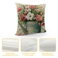 thumbnail image 4 of Vintage European Pink Flowers Cotton Linen Pillow Covers&nbsp;Sprinkled Kettle&nbsp;Plant Live Your Life Quote Words Throw Pillow Case Summer Home Sofa Couch Decor Cushion Cover, 4 of 5