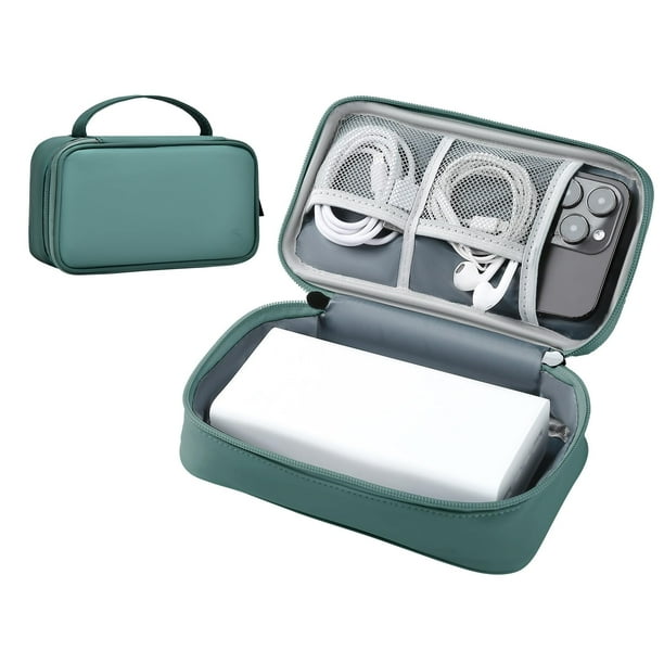 Funda de viaje con organizador de cargador portátil para banco de energía