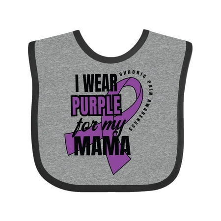 

Inktastic Chronic Pain I Wear Purple For My Mama Gift Baby Boy or Baby Girl Bib