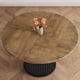 thumbnail image 4 of Yeshouse mesa de comedor redonda 119 cm para 4-6 personas, base de pedestal metálico en onda, estilo granja, ideal cocina y comedor(sin sillas), 4 of 9