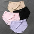 thumbnail image 3 of Women Seamless Underwear Mid Waist Panties Ice Silk Lingerie Breathable Comfortable Briefs Skin-Friendly Underpant, 3 of 6