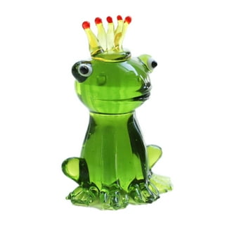  kanpura Hand Blown Frog Figurine,Art Glass Miniature  Animals,Glass Frog Ornament Collectible Gift : Home & Kitchen
