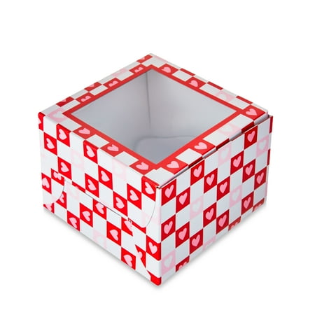 Valentine’s Day Checkerboard Heart Window Treat Boxes, 4.5" x 4.5" x 3", 3 Count, by Way To Celebrate