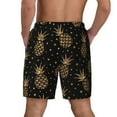 thumbnail image 4 of Gaeub Gold Glitter Pineapples Mens Swim Trunks Stretch Beach Shorts Quick Dry for Men Swim Shorts Swimwear with Pockets- Medium, 4 of 9