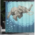 thumbnail image 4 of Ambesonne Animal Shower Curtain, in Tropic Ocean, 69"Wx84"L, Slate Blue Turquoise, 4 of 5