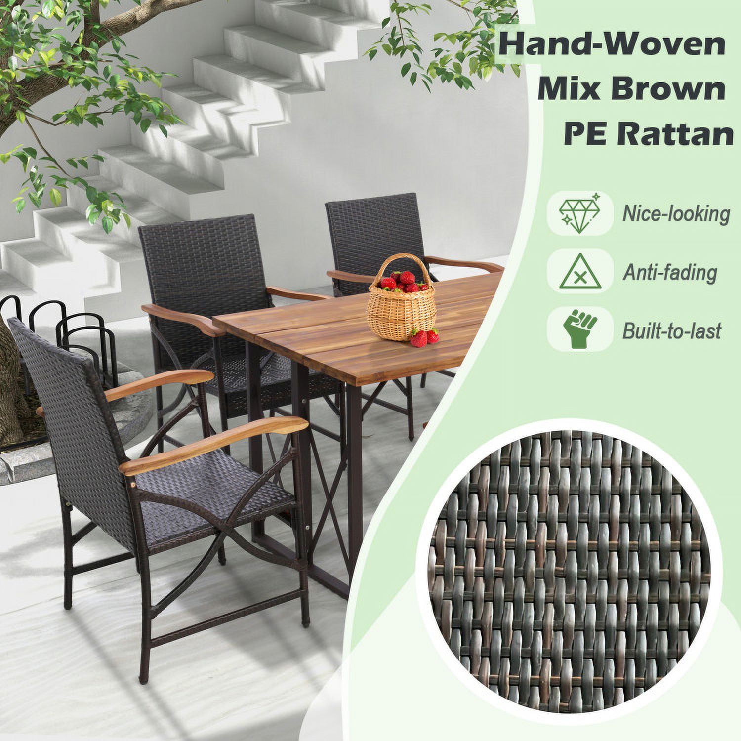 Aimee Lii Patio Wicker Chairs with Soft Zippered Cushion, Outdoor Patio Furniture Aimee Lii Patio Wicker Chairs with Soft Zippered Cushion, Outdoor Patio Furniture