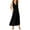 Black, variant on Womens Double V Long Maxi Dress