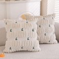 thumbnail image 1 of Feltree Halloween Pumpkin Throw Pillow Cover 17.7x17.7 Inch, Soft Polyester Decorative Pillowcase with Hidden Zipper, Machine Washable for Sofa Bed Patio Halloween Home Decor, 1 of 8